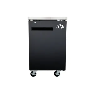 Chef AAA - UBB-1F-HC. Commercial 23 Solid Door Back Bar Refrigerator Black 6.5 Cu.ft.