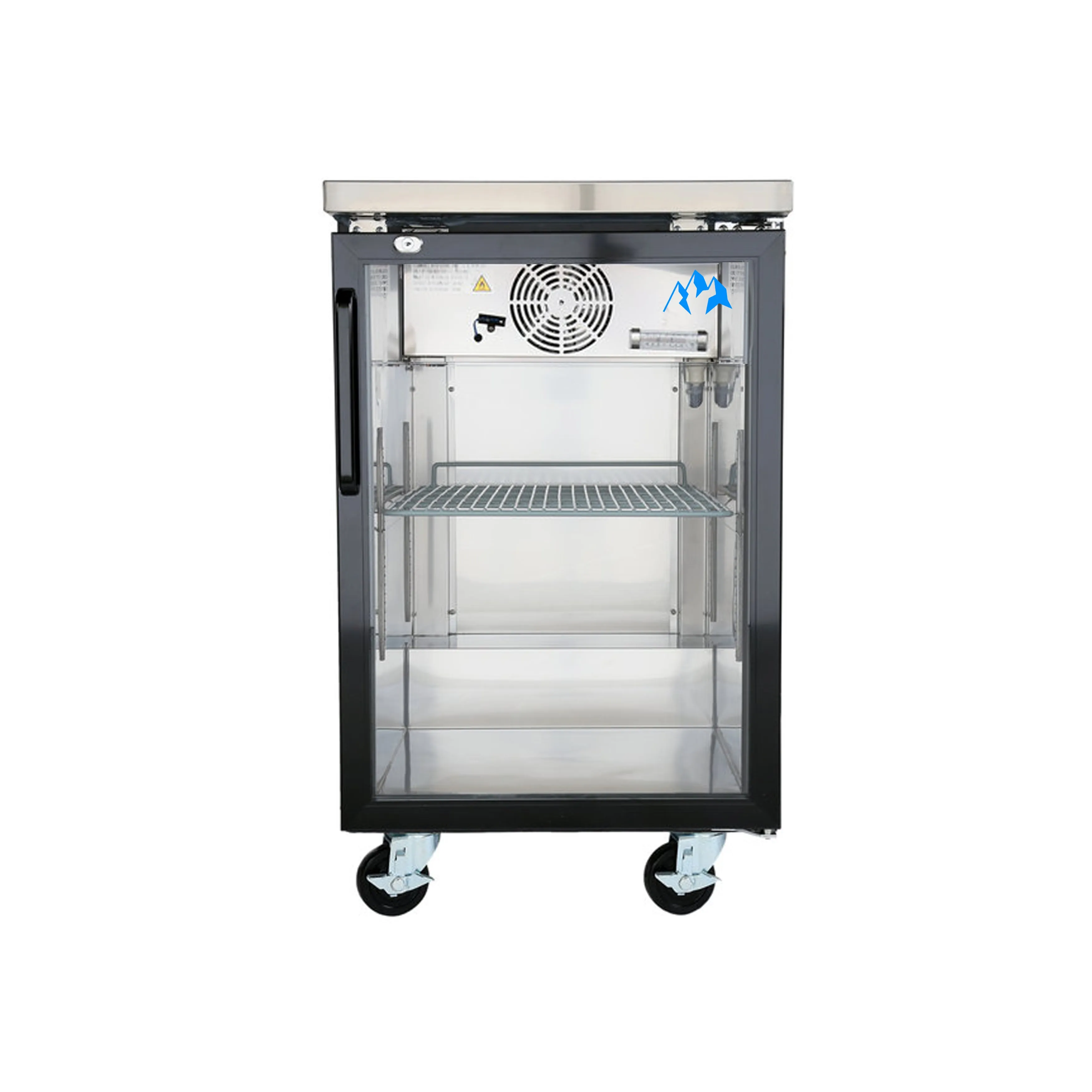 Chef AAA - UBB-1G-HC. Commercial 23 Glass Door Back Bar Refrigerator Black 6.5 Cu.ft.