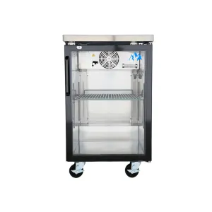 Chef AAA - UBB-1G-HC. Commercial 23 Glass Door Back Bar Refrigerator Black 6.5 Cu.ft.