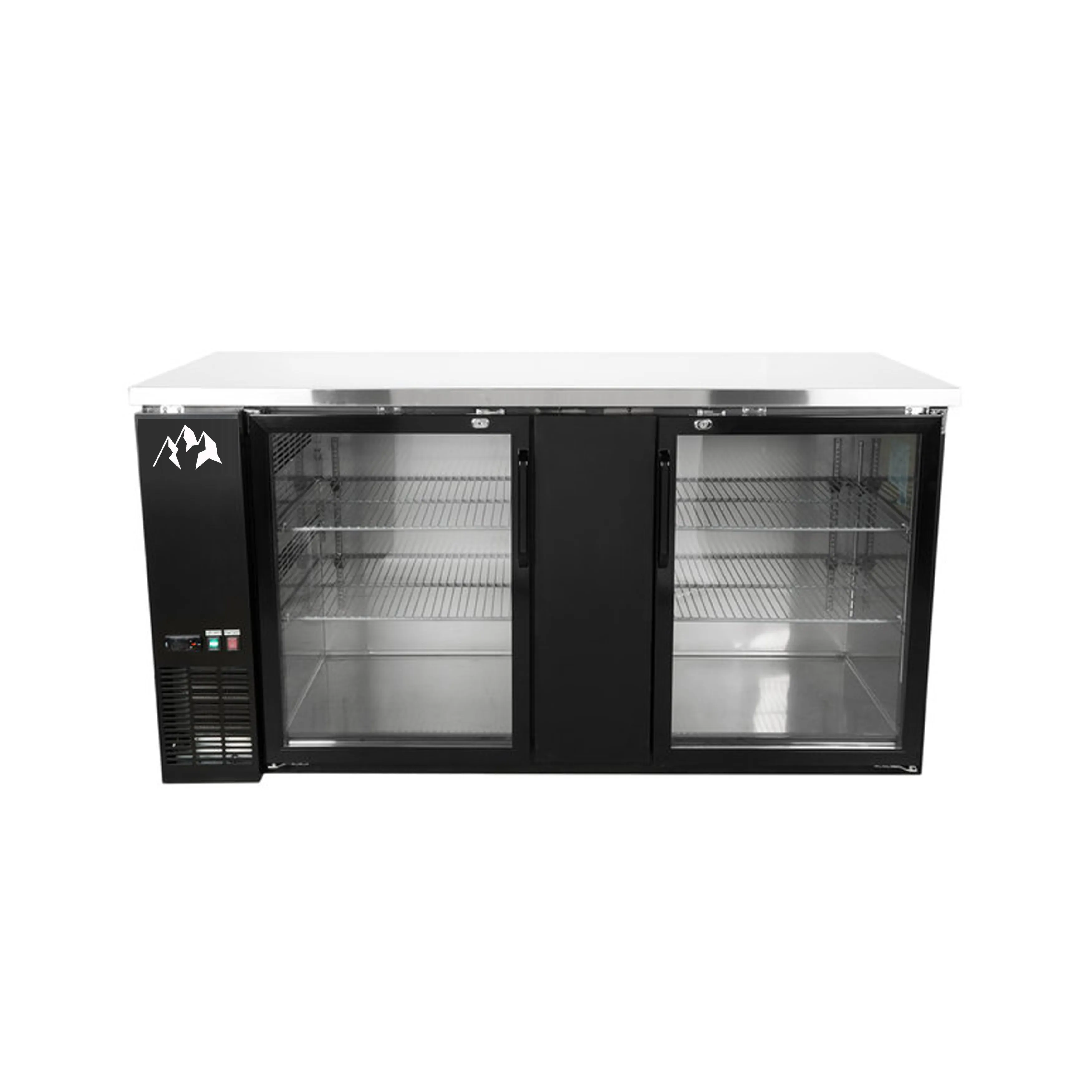 Chef AAA - UBB-3G-HC. Commercial 70 Glass Door Back Bar Refrigerator Black 23.3 Cu.ft.