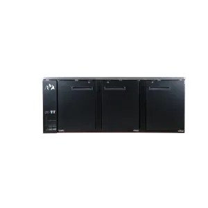 Chef AAA - UBB-4F-HC. Commercial 90 Solid Door Back Bar Refrigerator Black 32 cu.ft.