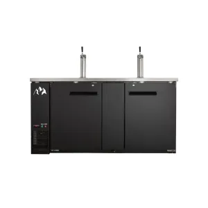 Chef AAA - UDD-3-HC. Commercial 70 Kegerator / Beer Dispenser with (2) 1 Tap Towers - (3) 1/2 Keg Capacity 23.3 cu.ft.