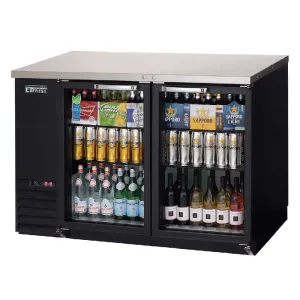 Everest - EBB48G-24. Commercial 49 Back Bar Refrigerator Cooler Two Section 13 cu. ft.