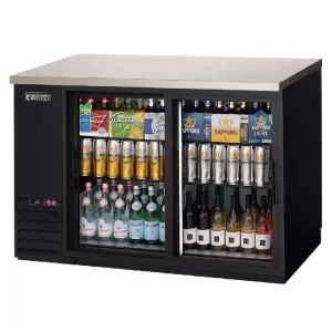 Everest - EBB48G-SD. Commercial 49 Back Bar Refrigerator Cooler Two Section 13 cu. ft.