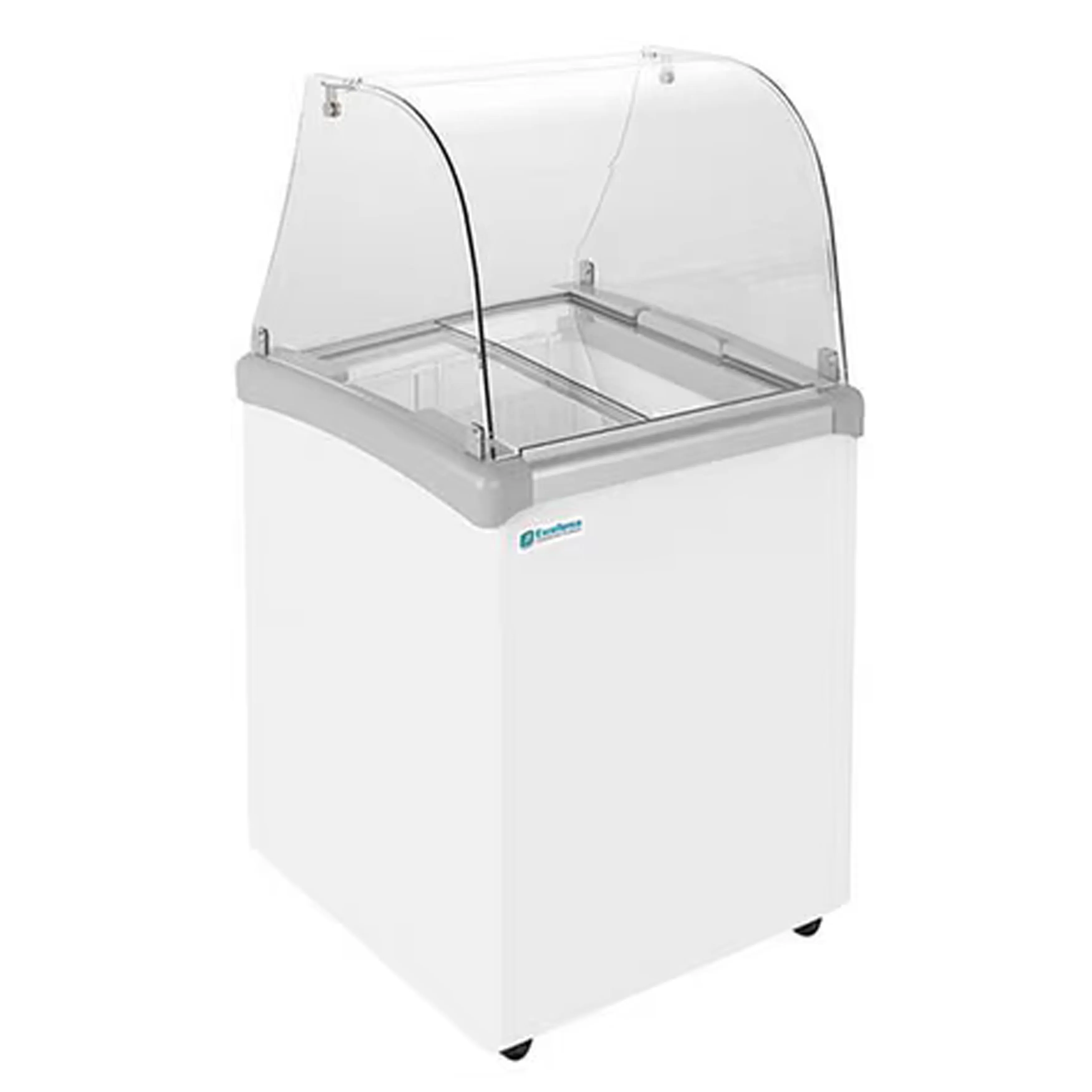 Excellence Industries - EDC-4CHC. 24 Commercial Glass Door Ice Cream Dipping Cabinet Freezer (4) 3 Gallon Tubs 5 cu.ft.