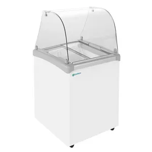 Excellence Industries - EDC-4CHC. 24 Commercial Glass Door Ice Cream Dipping Cabinet Freezer (4) 3 Gallon Tubs 5 cu.ft.