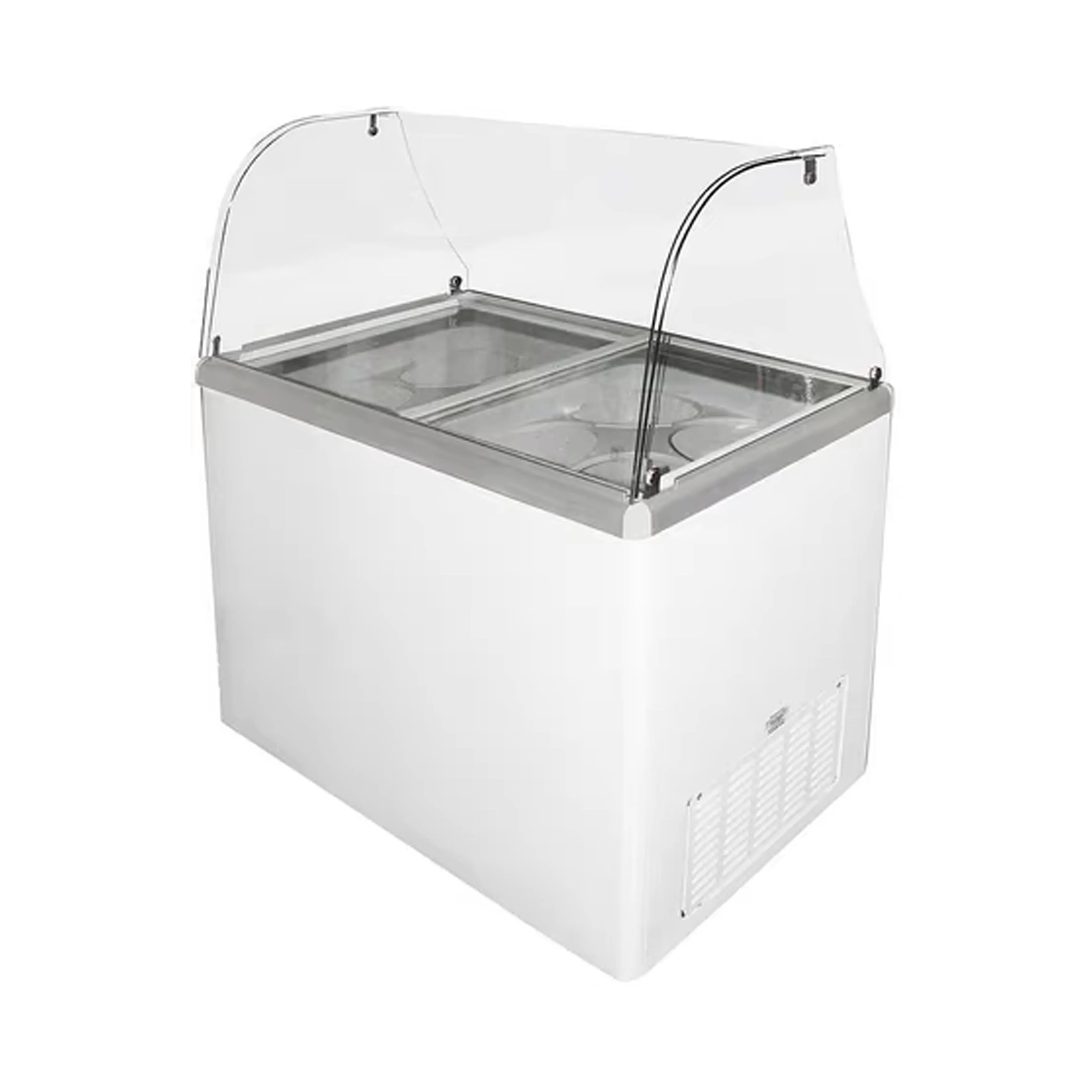 Excellence Industries - EDC-8CHC. 47 Commercial Glass Door Ice Cream Dipping Cabinet Freezer (8) 3 Gallon Tubs 12.5 cu.ft.
