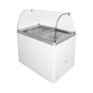 Excellence Industries - EDC-8CHC. 47 Commercial Glass Door Ice Cream Dipping Cabinet Freezer (8) 3 Gallon Tubs 12.5 cu.ft.