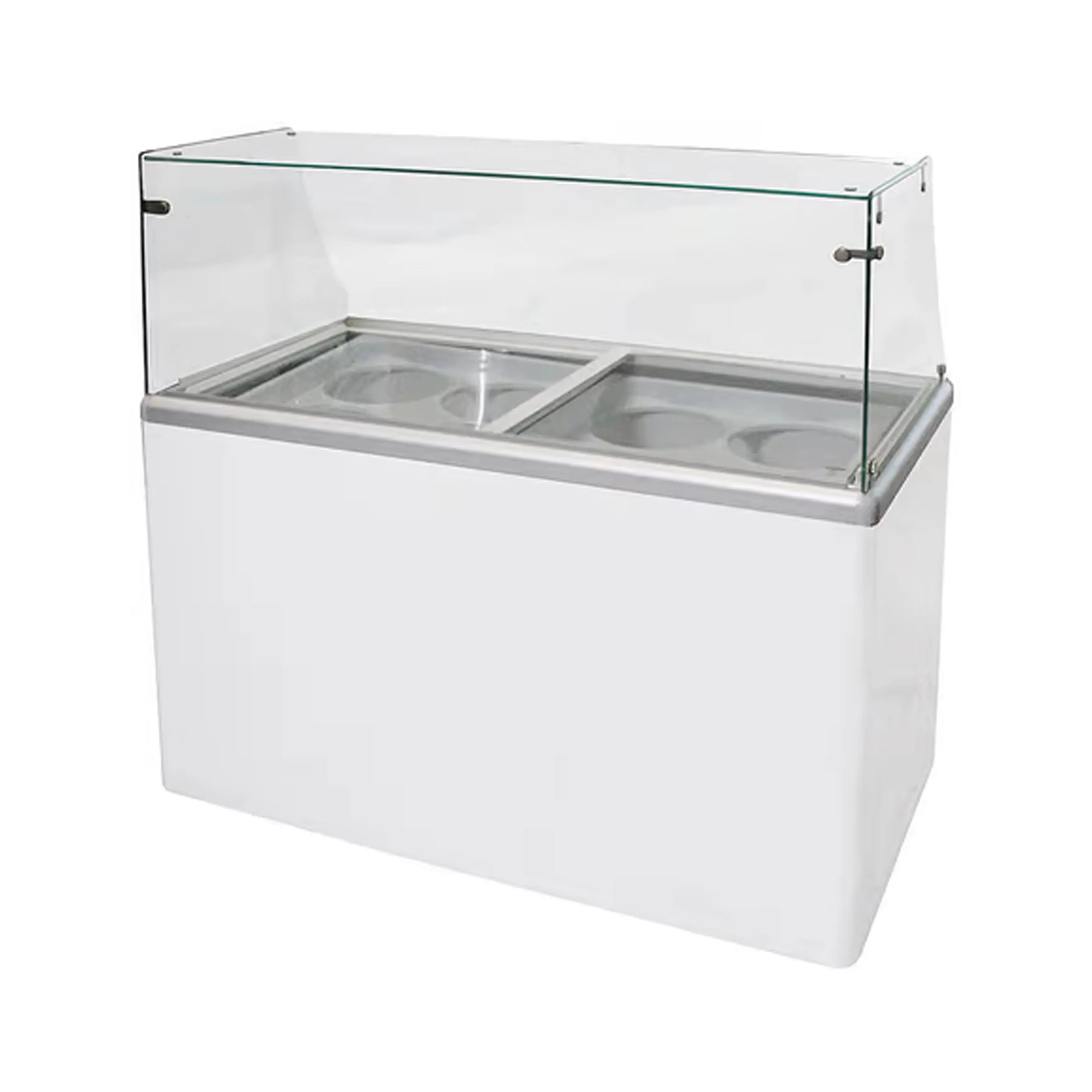 Excellence Industries - EDC-8HC. 47 Commercial Glass Door  Ice Cream Dipping Cabinet Freezer (8) 3-Gallon Tubs 12.5 cu.ft.