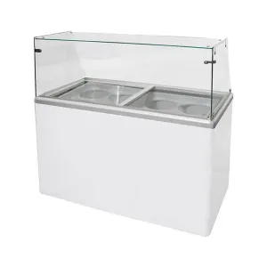 Excellence Industries - EDC-8HC. 47 Commercial Glass Door  Ice Cream Dipping Cabinet Freezer (8) 3-Gallon Tubs 12.5 cu.ft.