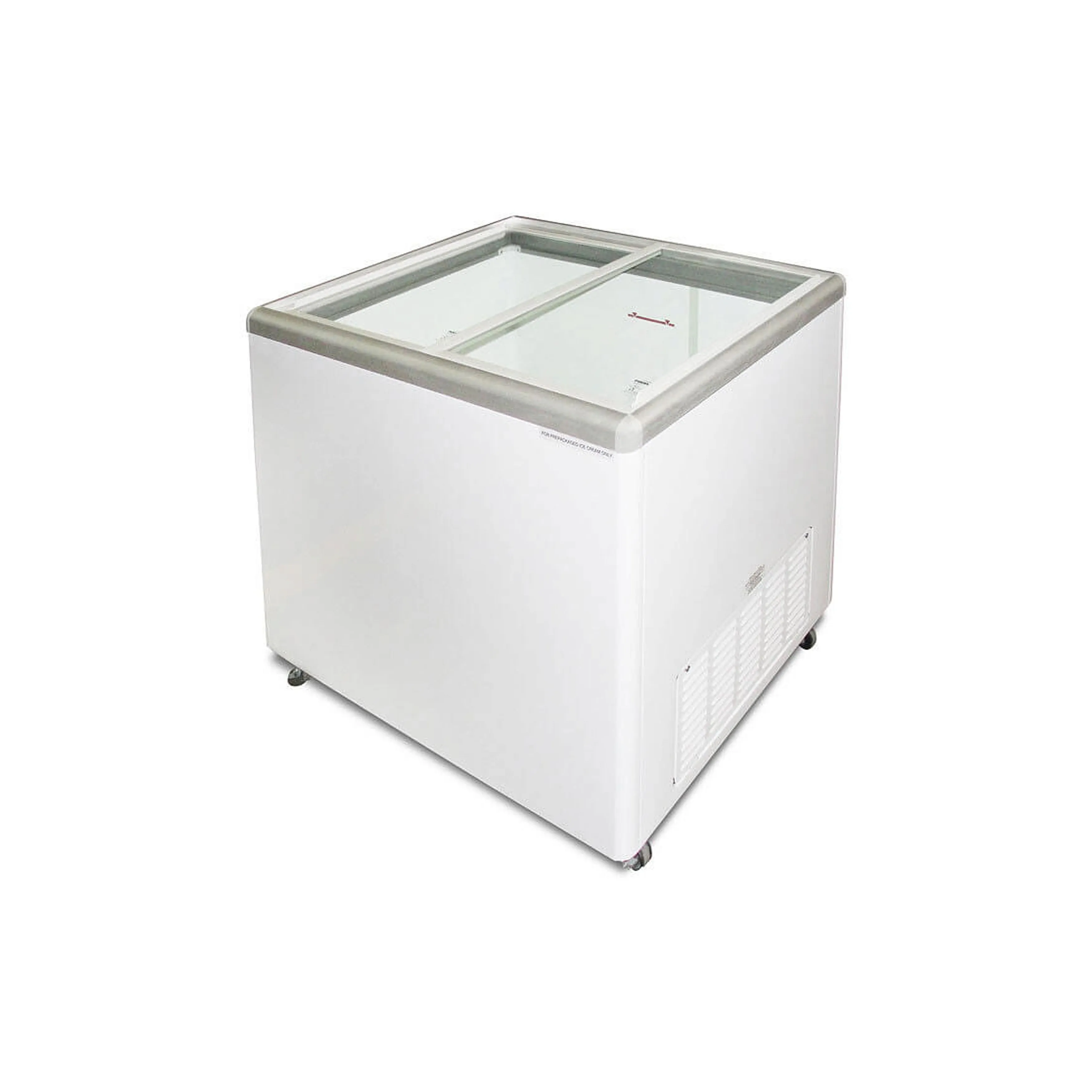 Excellence Industries - EURO-10HC. 39 Commercial Flat Top Glass Door Display Freezer 9.6 cu. ft.