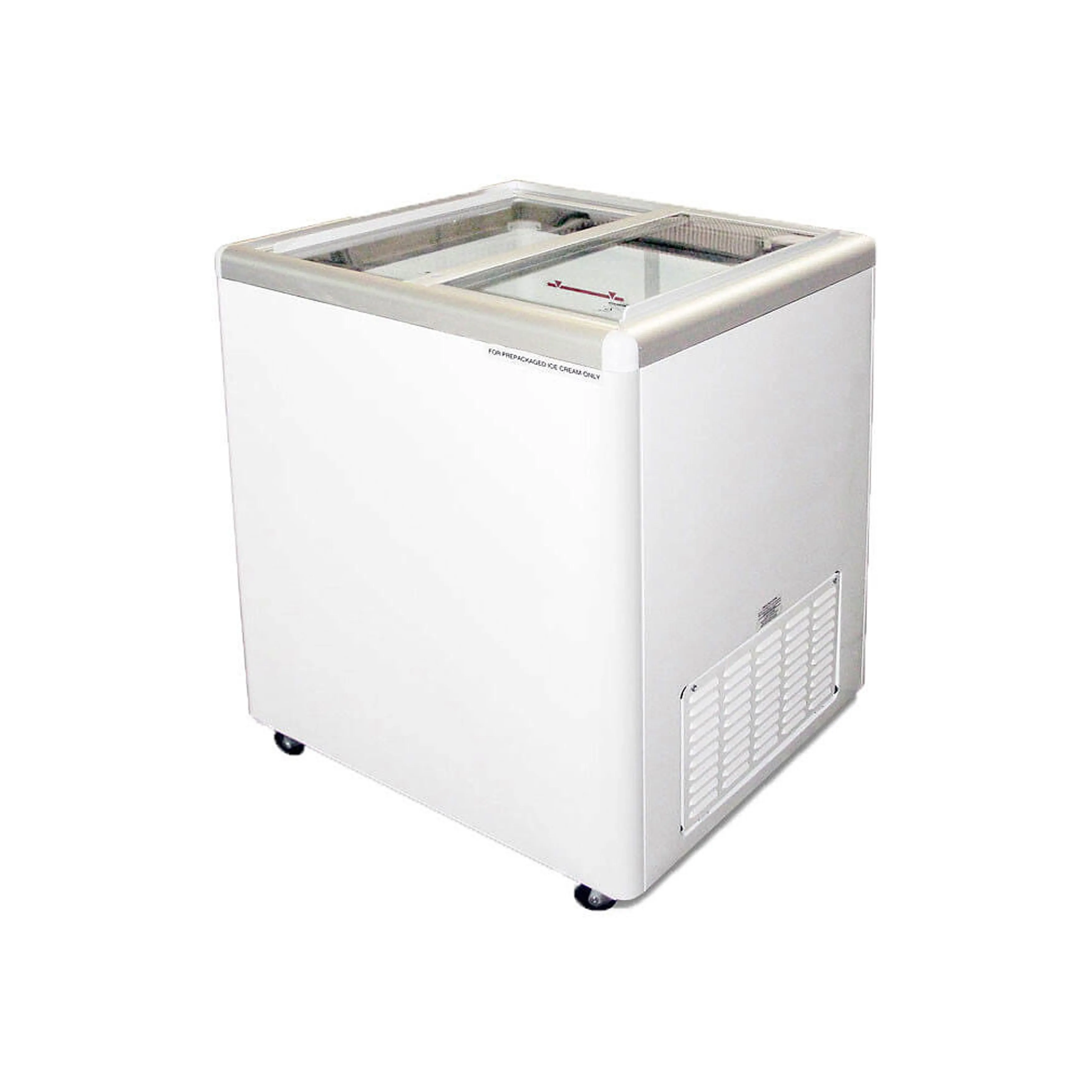 Excellence Industries - EURO-8HC. 33 Commercial Flat Top Glass Door Display Freezer 7.5 cu. ft.