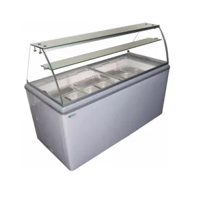Excellence Industries - HBD-10HC. 59 Commercial Glass Door Ice Cream Dipping Cabinet Freezer (18) 3-Gallon Tubs 16.5 cu.ft.