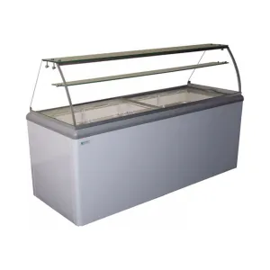 Excellence Industries - HBD-12HC. 70 Commercial Glass Door Ice Cream Dipping Cabinet Freezer (22) 3 Gallon Tubs 20 cu.ft.