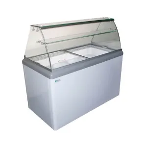 Excellence Industries - HBD-6HC. 43 Commercial Glass Door Ice Cream Dipping Cabinet Freezer (10) 3-Gallon Tubs 11.1 cu.ft.