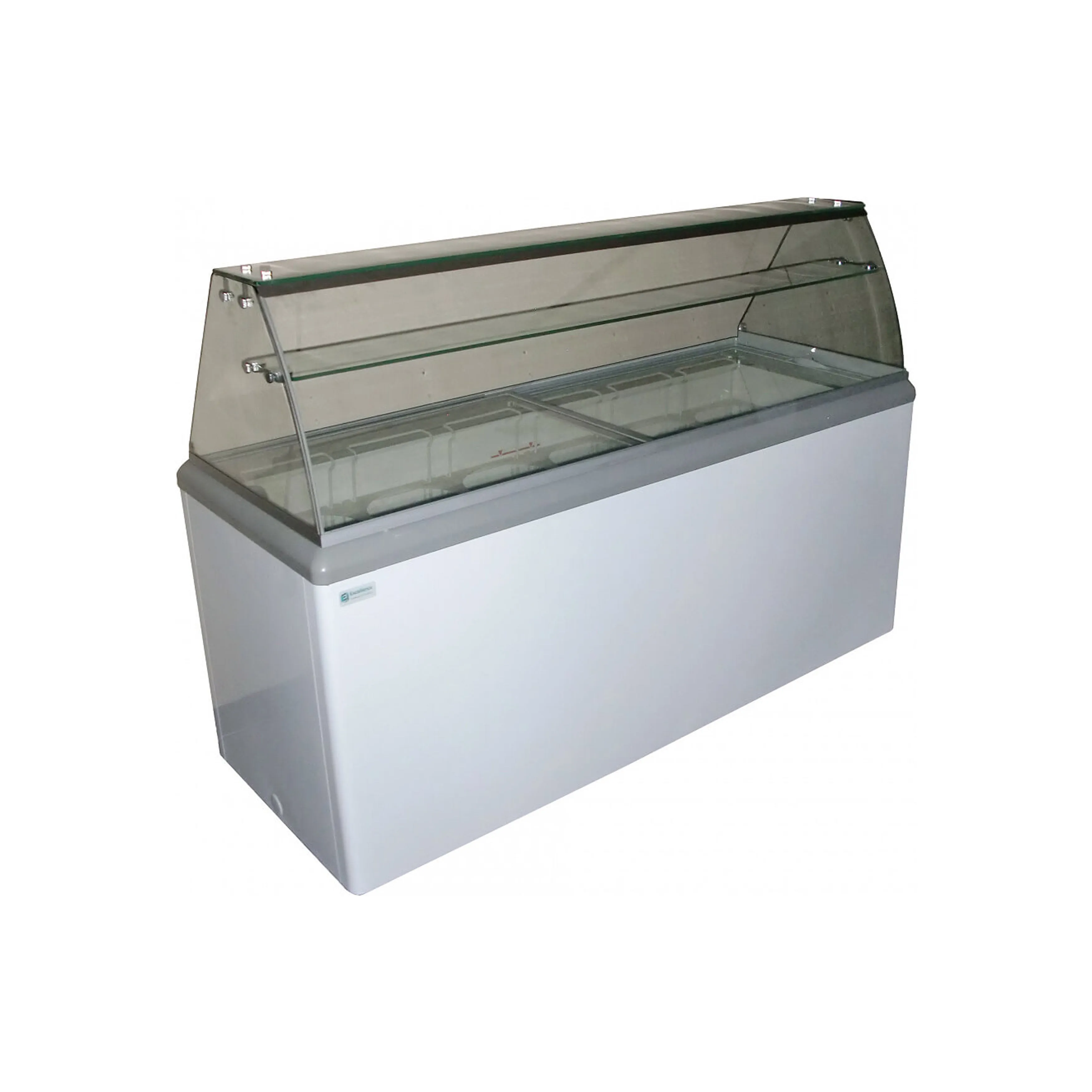 Excellence Industries - HBD-8HC. 51 Commercial Glass Door Ice Cream Dipping Cabinet Freezer (14) 3 Gallon Tubs 13.8 cu.ft.