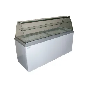 Excellence Industries - HBD-8HC. 51 Commercial Glass Door Ice Cream Dipping Cabinet Freezer (14) 3 Gallon Tubs 13.8 cu.ft.