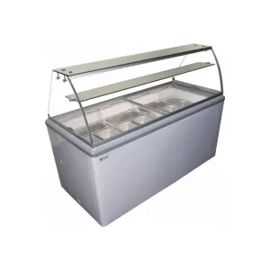 Excellence Industries - HBG-9HC. 51 Commercial Glass Door Ice Cream Dipping Cabinet Freezer (9) 5 Liter Pan 13.8 cu.ft.