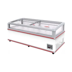 Excellence Industries - SM-6. 73 Commercial Flat Top Glass Door Island Display Freezer 15.2 cu. ft.