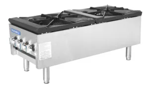 Gk & Radiance - TASP-18S-D . Double Stock Pot. 3 Ring Burner. Short Body