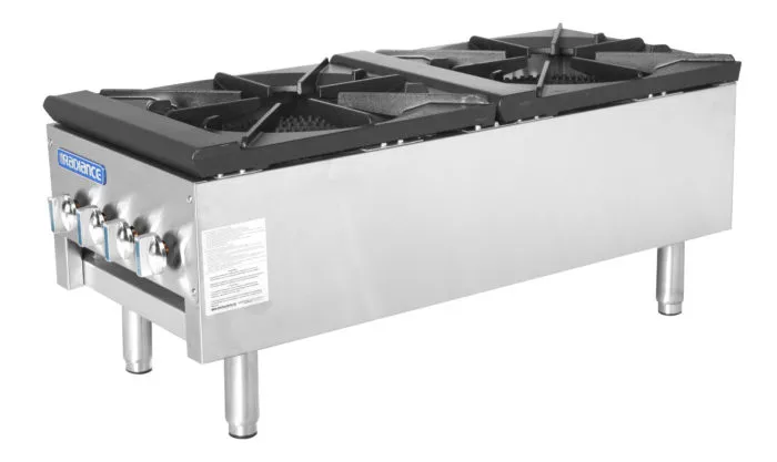 Gk & Radiance - TASP-18S-D . Double Stock Pot. 3 Ring Burner. Short Body
