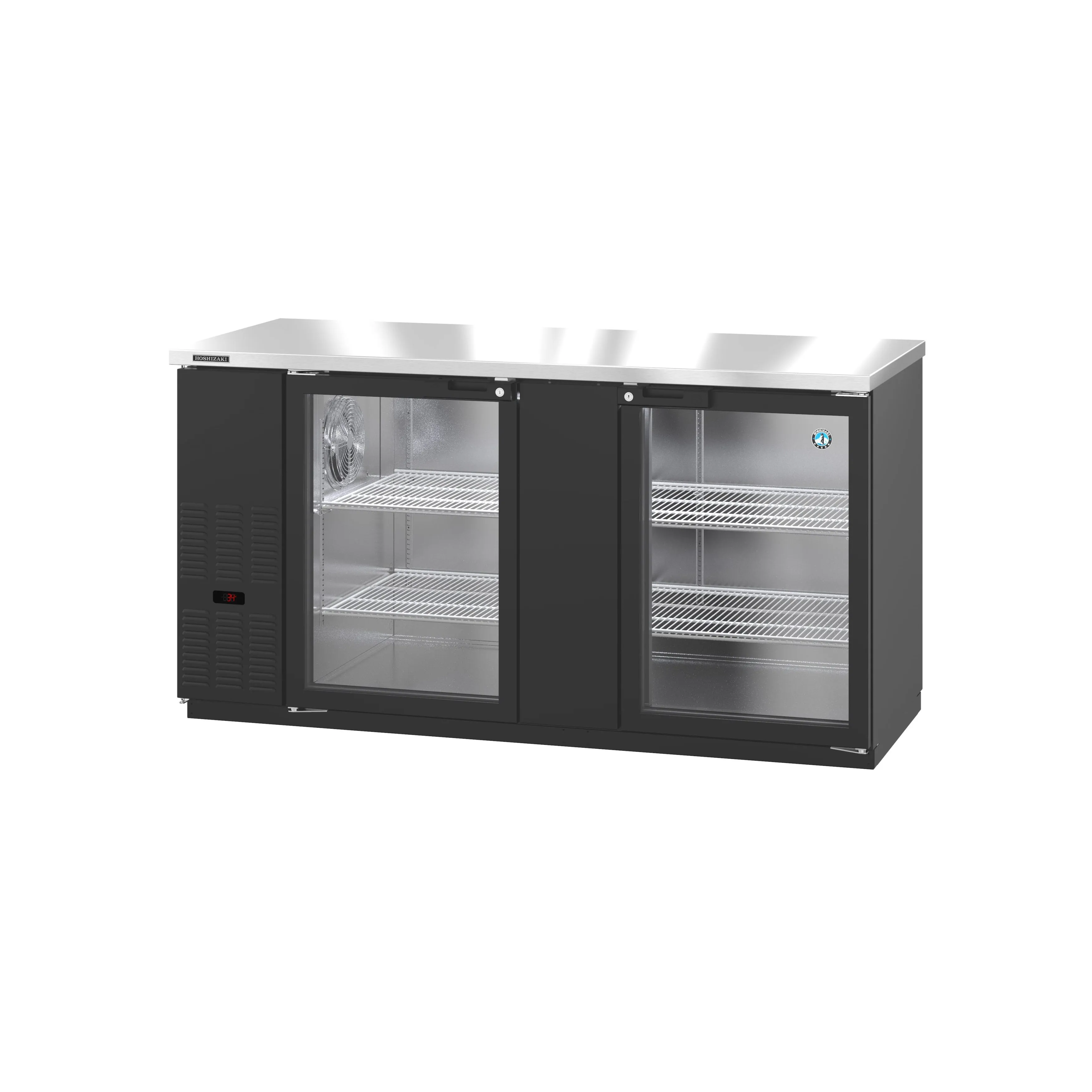 Hoshizaki - BB69-G. Commercial 69.5 Black Glass Door Back Bar Refrigerator 21.8cu.ft.