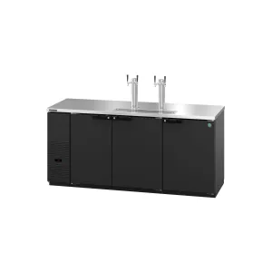 Hoshizaki - DD80. Commercial 80 Black Double Tap Kegerator Beer Dispenser - (4) 1/2 Keg Capacity 28.74cu.ft.