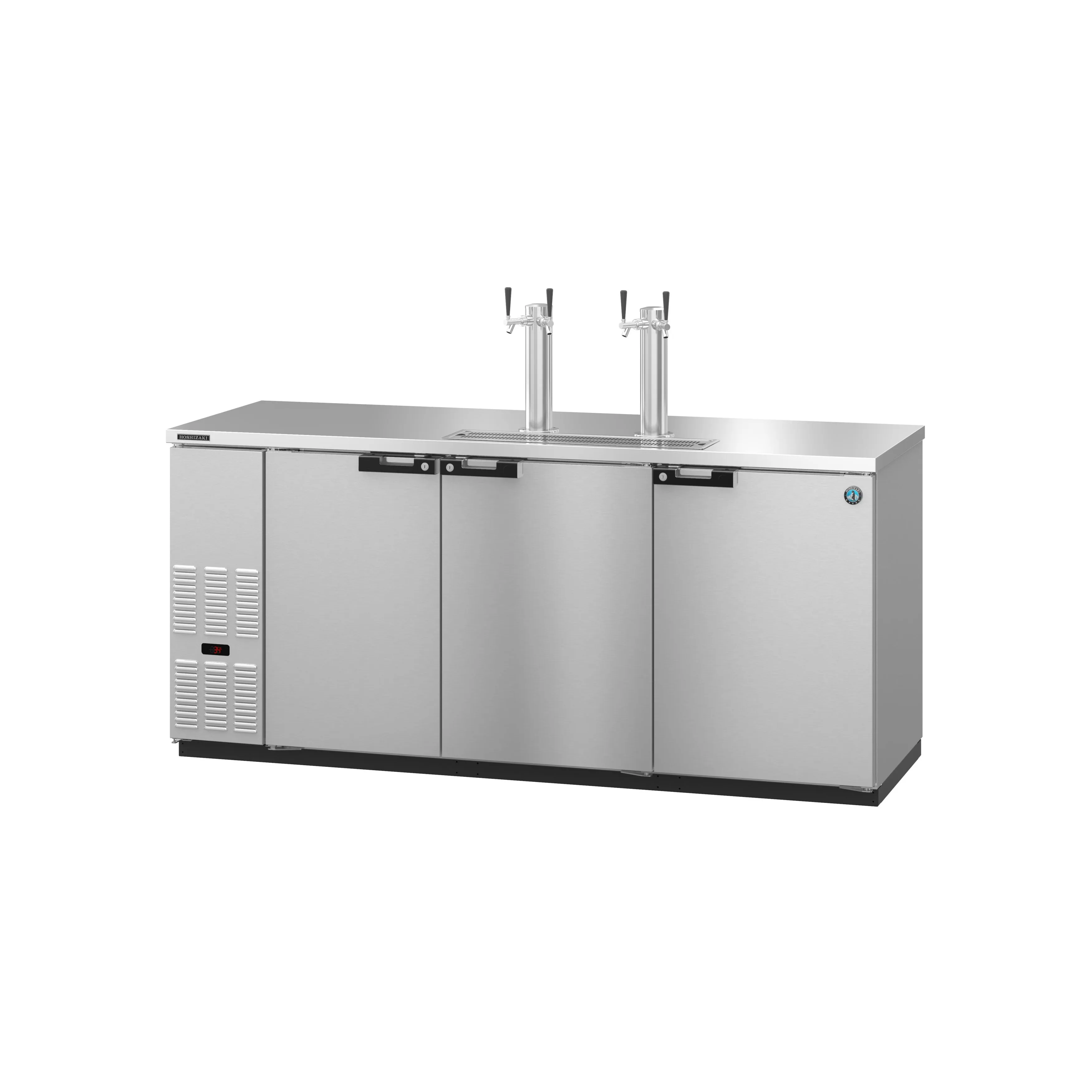 Hoshizaki - DD80-S. Commercial 80 Stainless Steel Double Tap Kegerator Beer Dispenser - (4) 1/2 Keg Capacity 28.74cu.ft.