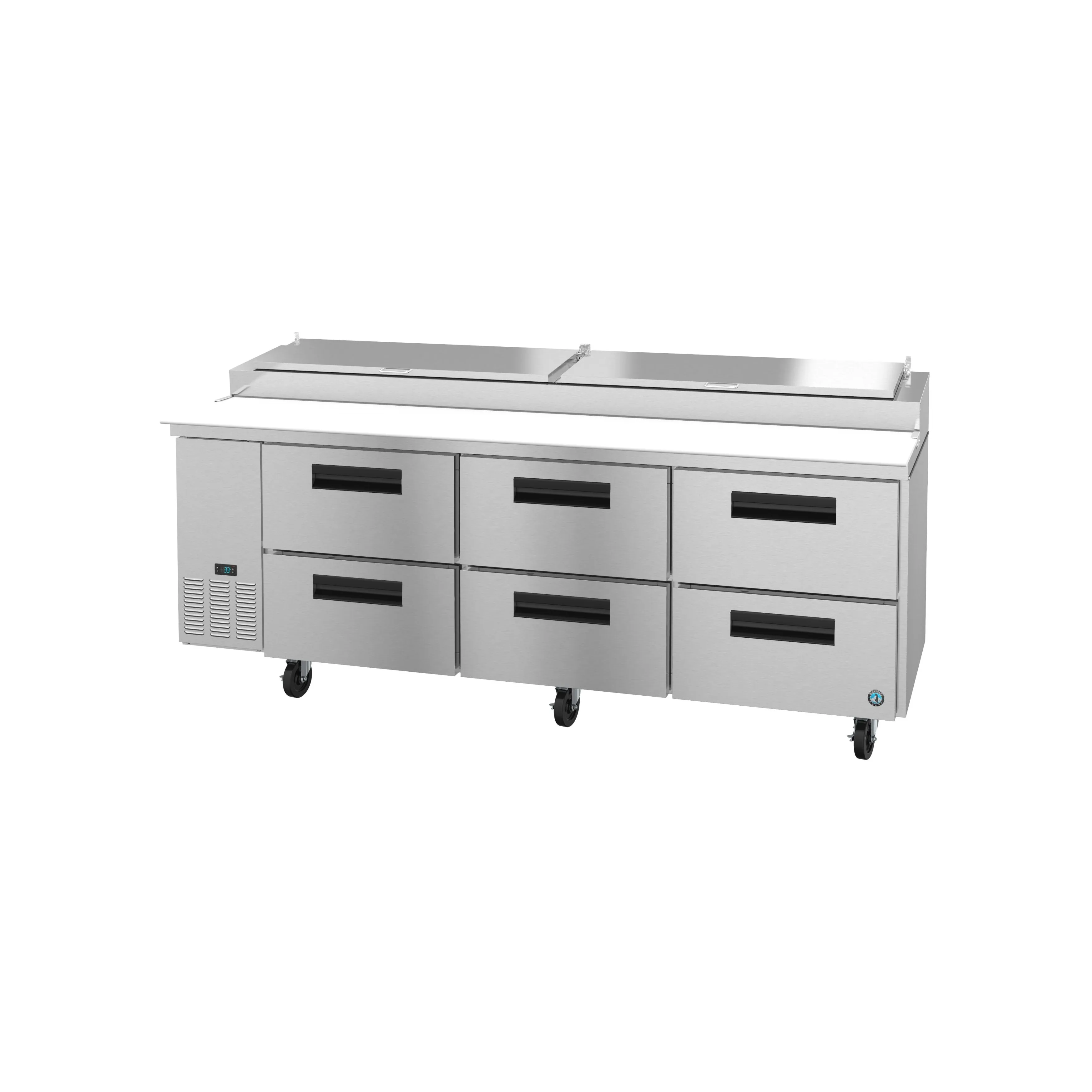 Hoshizaki - PR60B-D4. Commercial 60 Two Section Pizza Prep Table Refrigerator Stainless Drawers 16.63ct.ft.