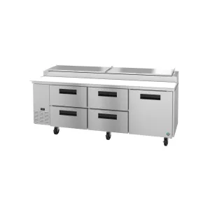 Hoshizaki - PR93A-D4. Commercial 93 Three Section Pizza Prep Table. Drawer Door Combo 30cu.ft.