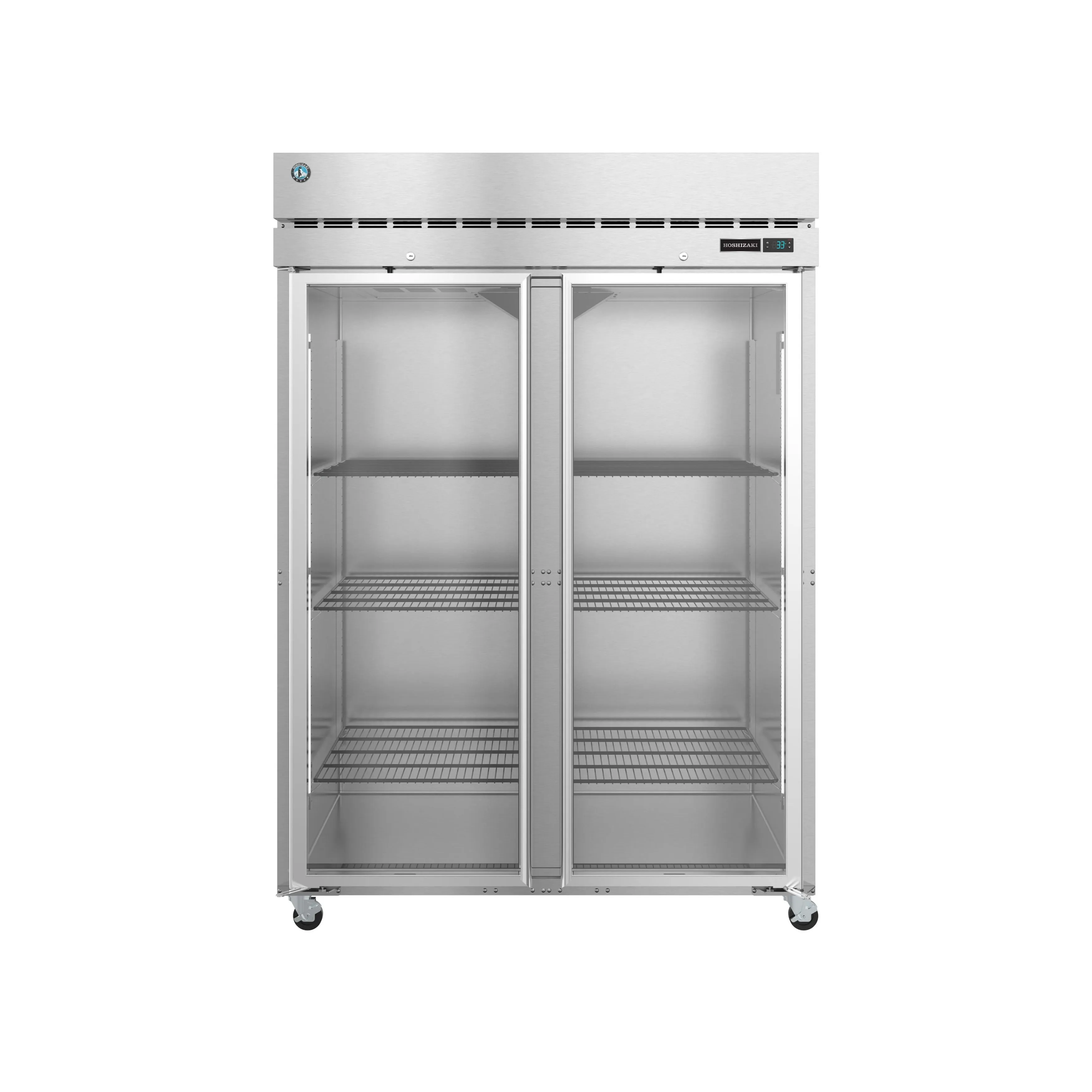 Hoshizaki - R2A-FG. Commercial 55 Glass Door Reach-In Refrigerator Two Section 50.37cu.ft.