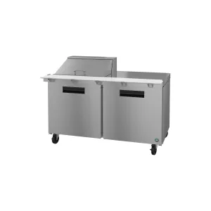 Hoshizaki - SR60B-12M. Commercial 60 Two Section Mega Top Prep Table Refrigerator Stainless Doors 14.8cu.ft.