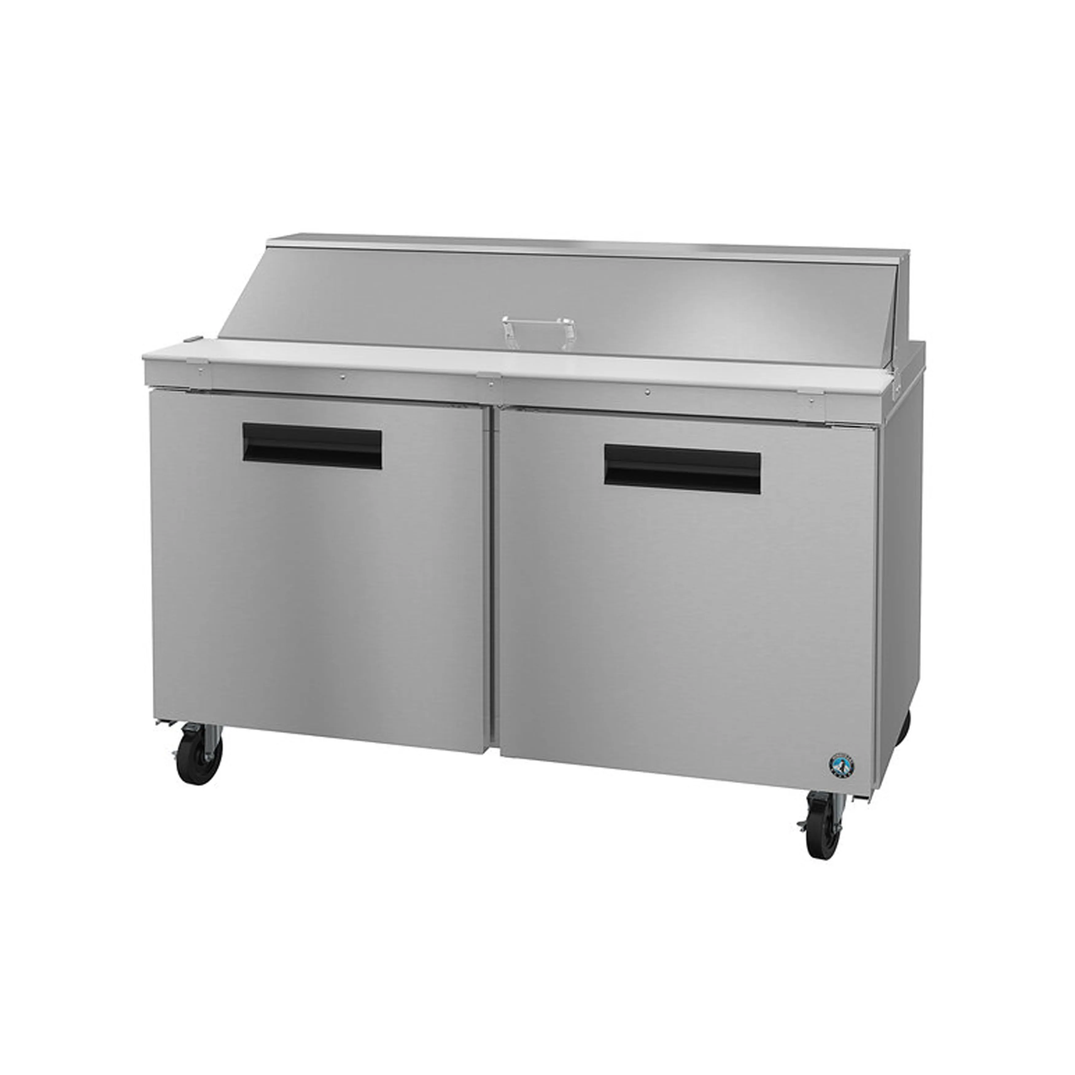 Hoshizaki - SR60B-16. Commercial 60 Two Section Sandwich Prep Table Refrigerator Stainless Doors