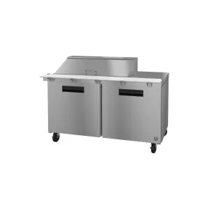 Hoshizaki - SR60B-18M. Commercial 60 Two Section Mega Top Prep Table Refrigerator Stainless Doors 14.8cu.f.t