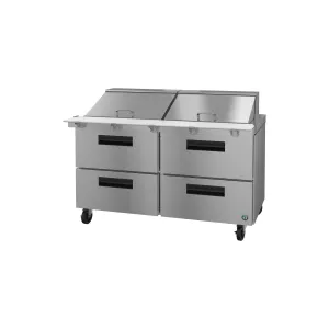Hoshizaki - SR60B-24MD2. Commercial 60 Two Section Mega Top Prep Table Refrigerator Drawer Door Combo 14.8cu.ft.
