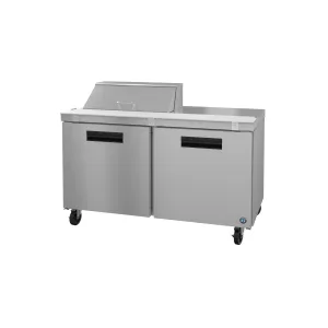 Hoshizaki - SR60B-8. Commercial 60 Two Section Sandwich Prep Table Refrigerator Stainless Doors 14.8cu.ft.