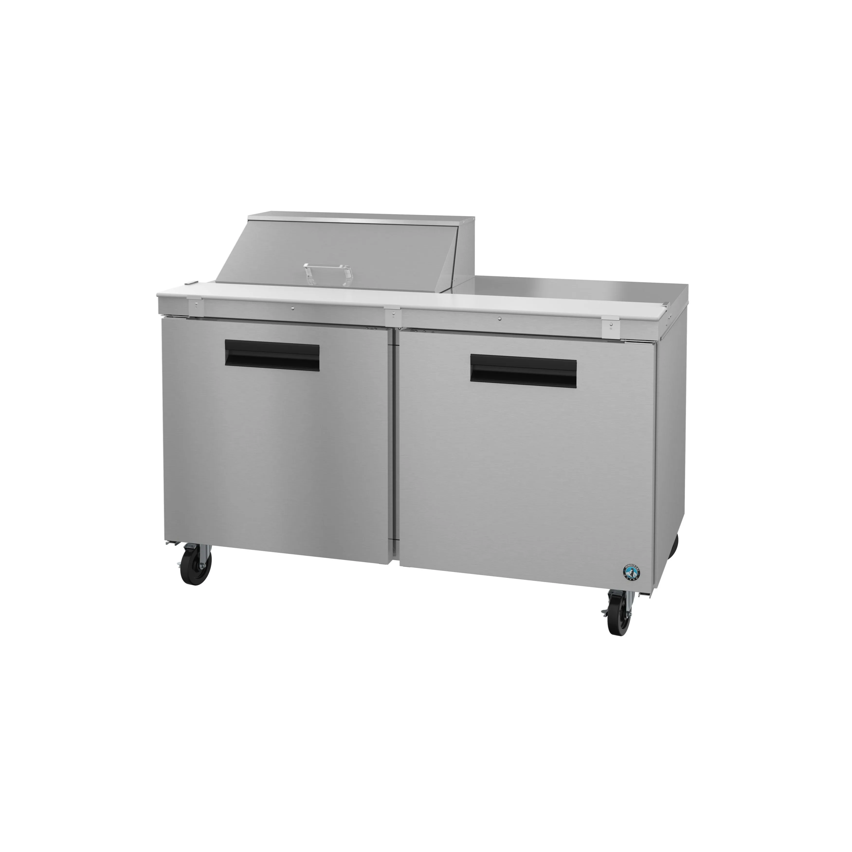 Hoshizaki - SR60B-8. Commercial 60 Two Section Sandwich Prep Table Refrigerator Stainless Doors 14.8cu.ft.