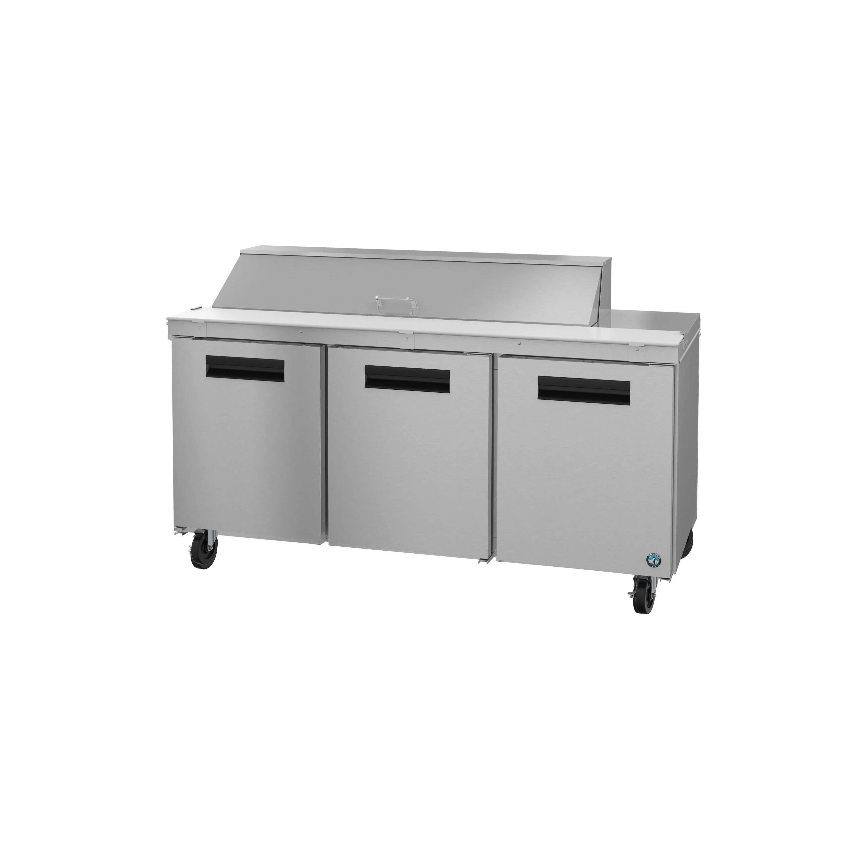 Hoshizaki - SR72B-16. Commercial 72 Three Section Sandwich Prep Table Refrigerator Stainless Doors 18cu.ft.