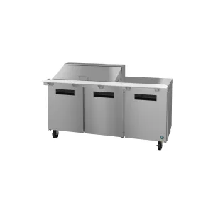 Hoshizaki - SR72B-18M. Commercial 72 Three Section Mega Top Prep Table. Stainless Doors 18cu.ft.