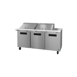 Hoshizaki - SR72B-24M. Commercial 72 Three Section Mega Top Prep Table. Stainless Doors 18cu.ft.