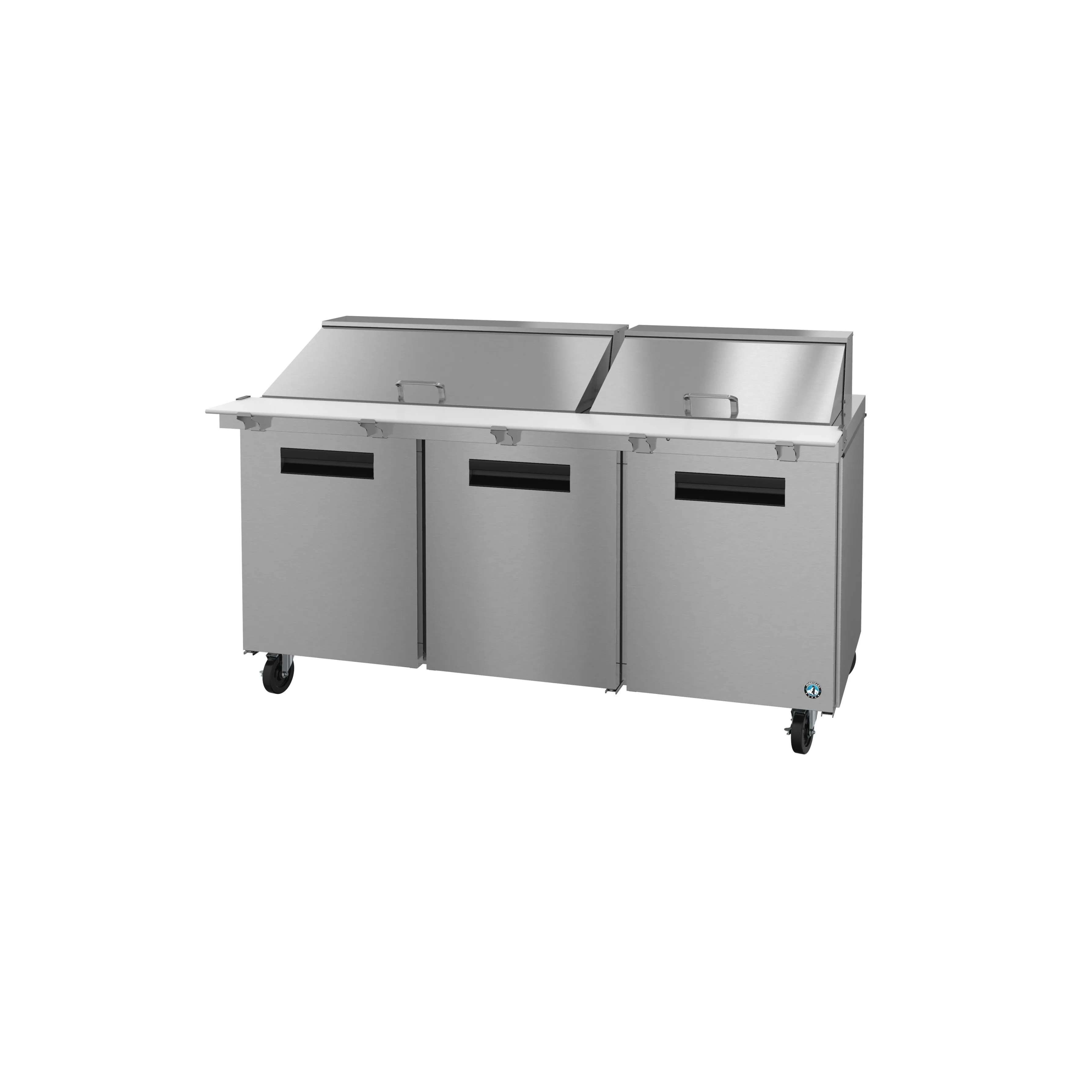 Hoshizaki - SR72B-30M. Commercial 72 Three Section Mega Top Prep Table refrigerator Stainless Doors 18cu.ft.