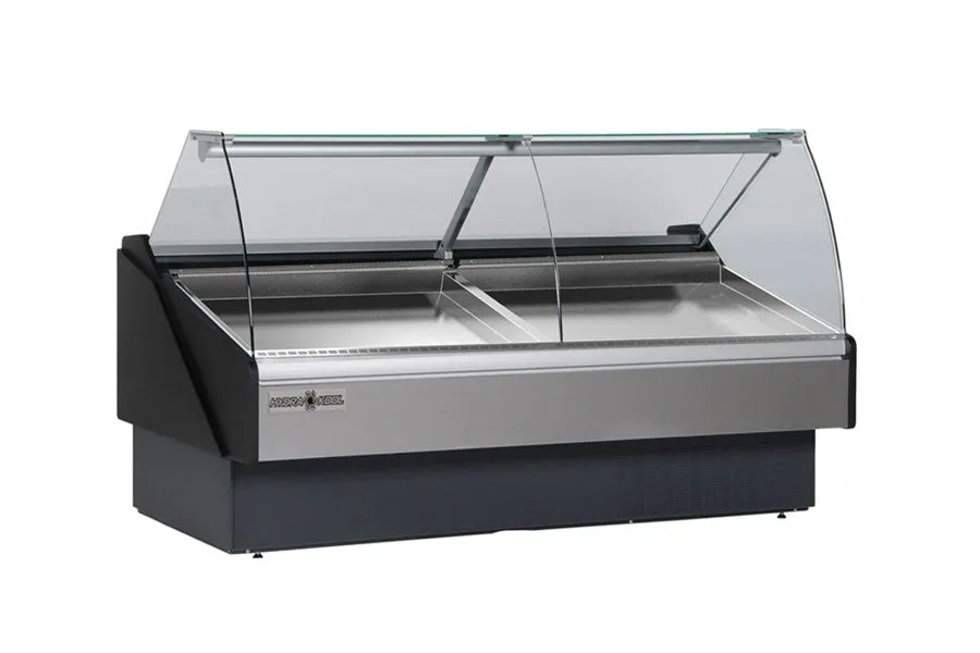 Hydra Kool - KFM-SC-120-S. 120 Curved Glass Seafood Case Self Contained