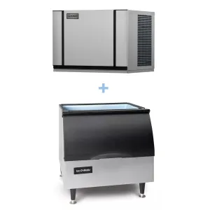 Ice-O-Matic - CIM0330HA/B25PP Commercial 313 lb Half Cube Ice Maker w/ Bin - 242 lb Storage. Air Cooled. 115v