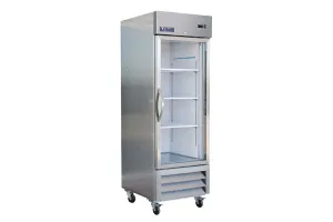 IKON - IB27RG. 27  Single Glass Door Bottom Mount Refrigerator