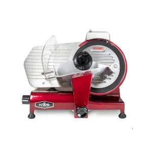 KWS - MS-10XT. Commercial 10 Meat Slicer in Red Base with Teflon Blade