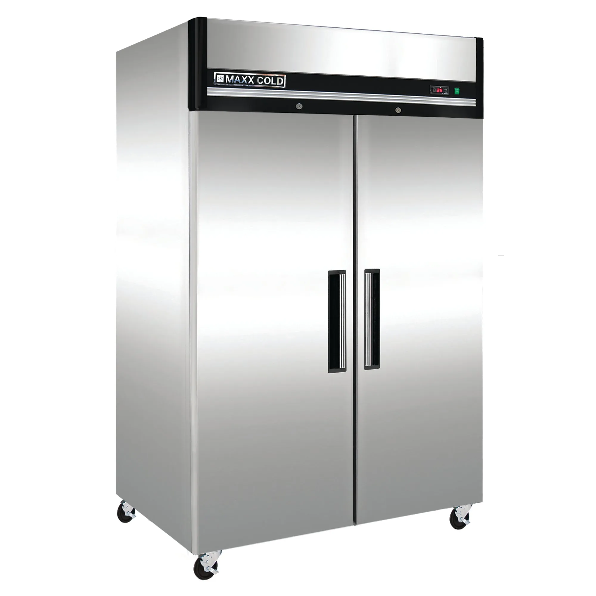 Maxx Cold - MCRT-49FDHCDouble Door Reach-In Refrigerator. Top Mount. 54W. 49 cu. ft. Storage Capacity. Energy Star Rated. in Stainless Steel