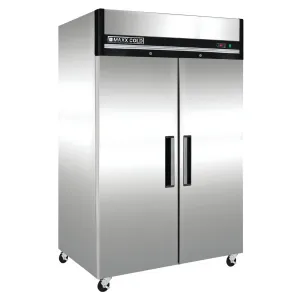 Maxx Cold - MCRT-49FDHCDouble Door Reach-In Refrigerator. Top Mount. 54W. 49 cu. ft. Storage Capacity. Energy Star Rated. in Stainless Steel