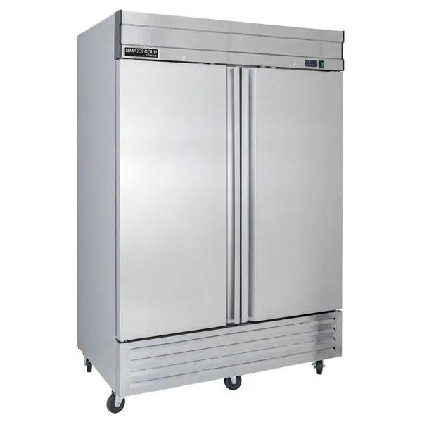Maxx Cold - MVF-49FDHC V-Series 2 Door Reach-In Freezer. Bottom Mount. in Stainless Steel