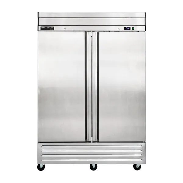 Maxx Cold - MVF-49FDHC V-Series 2 Door Reach-In Freezer. Bottom Mount. in Stainless Steel