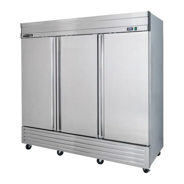 Maxx Cold - MVF-72FDHC V-Series 3 Door Reach-In Freezer. Bottom Mount. in Stainless Steel